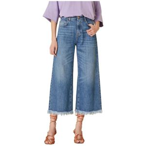 Manila Grace, Cropped Jeans Blauw, Dames, Maat:W29