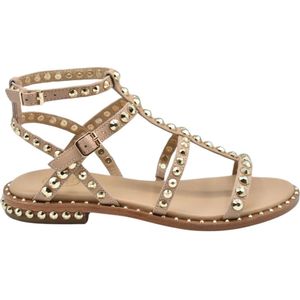 Ash, Schoenen, Dames, Beige, 37 EU, Leer, Platte Sandalen van Zacht Brasil Leer