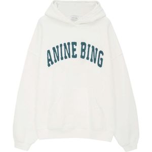 Anine Bing, Sweatshirts & Hoodies, Dames, Wit, S, Katoen, Hoodies