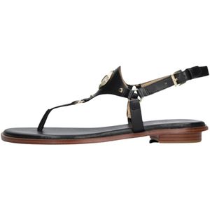 Michael Kors, Schoenen, Dames, Zwart, 37 EU, Leer, Casey Thong Sandalen