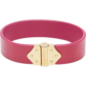 Louis Vuitton Vintage, Pre-owned, Dames, Roze, ONE Size, Leer, Pre-owned Leather bracelets