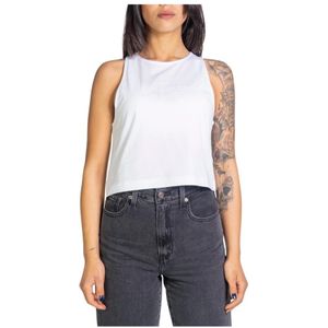 Calvin Klein Jeans, Tops, Dames, Wit, L, Katoen, Witte Mouwloze Tanktop voor Dames