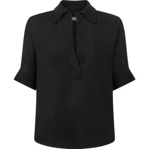 Dondup, Blouses & Shirts, Dames, Zwart, S, Elegante Shirt in Zwart