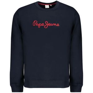 Pepe Jeans, Sweatshirts & Hoodies, Dames, Blauw, L, Katoen, Blauwe Katoenen Trui