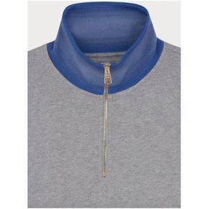 Paul Smith, Sweatshirts & Hoodies, Heren, Grijs, S, Katoen, Grijze Zip-Neck Sweatshirt, Organisch Katoen, Machinewasbaar