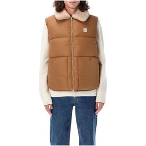 A.p.c., Jassen, Heren, Beige, S, Nylon, Donker Beige Teddy Vest Buitenkleding