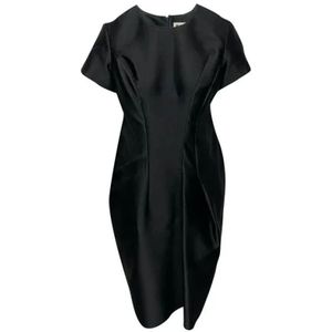 Jil Sander Pre-owned, Pre-owned Wool dresses Zwart, Dames, Maat:L