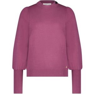 Fabienne Chapot, Truien, Dames, Paars, L, Paarse Ronde Hals Pullover