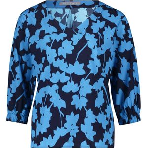 Betty & Co, Blouses & Shirts, Dames, Blauw, 3Xl, Bloemenprint Blouse