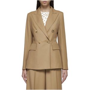 Max Mara, Jassen, Dames, Beige, S, Wol, Osanna Double-Breasted Blazer