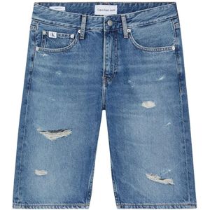 Calvin Klein Jeans, Korte broeken, Heren, Blauw, W33, Denim, Klassieke Denim Jeans