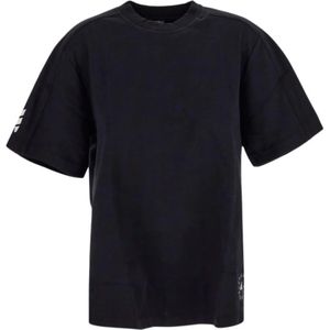Adidas by Stella McCartney, Tops, Dames, Zwart, S, Zwart Logo T-shirt met korte mouwen