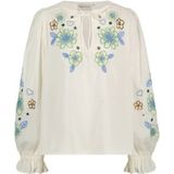 Fabienne Chapot, Blouses & Shirts, Dames, Wit, XL, Witte Bloemen Geborduurde Ballonmouw Top