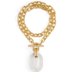 Paco Rabanne, Accessoires, Dames, Geel, ONE Size, Goud Transparant Iconisch Collier