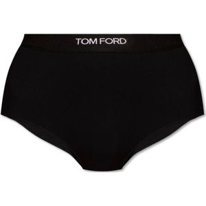 Tom Ford, Ondergoed, Dames, Zwart, XL, Katoen, Katoenen hoog getailleerde slips