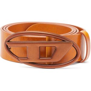 Diesel, Accessoires, Heren, Oranje, 100 CM, Leer, Leather belt with tonal buckle