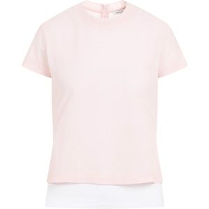 Alaïa, Tops, Dames, Roze, XS, Roze & Paarse Gelaagde T-shirt