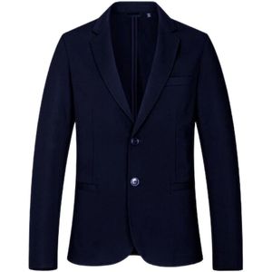 Armani Exchange, Blauwe effen blazer met knoopsluiting Blauw, Heren, Maat:S