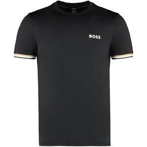 Hugo Boss, Tops, Heren, Zwart, S, Polyester, Slim Fit Techno Fabric T-shirt