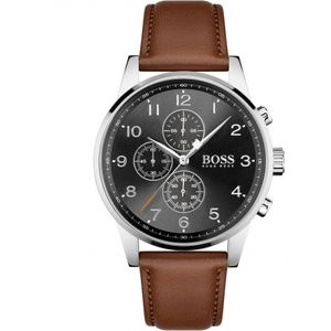 Hugo Boss, Accessoires, Heren, Bruin, ONE Size, Skymaster Navigator Set Horloge Armband