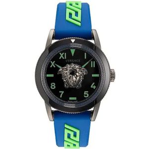 Versace, Moderne Sportieve V-Palazzo Herenhorloge Zwart, Heren, Maat:ONE Size