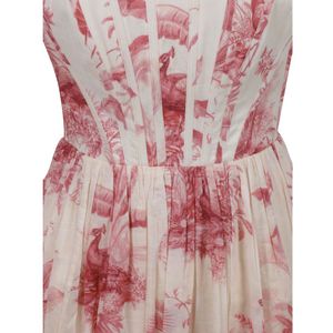 Zimmermann, Kleedjes, Dames, Roze, M, Katoen, Elegante Corset Midi Jurk