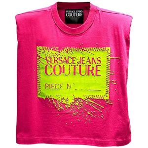 Versace Jeans Couture, Fuchsia Mouwloze Top met Schoudervullingen Roze, Dames, Maat:S