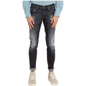 Dondup, Jeans, Heren, Zwart, W31, Katoen, Slim-fit Jeans