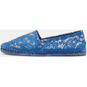 Dolce & Gabbana Pre-owned, Pre-owned, Dames, Blauw, 38 EU, Pre-owned Lace flats