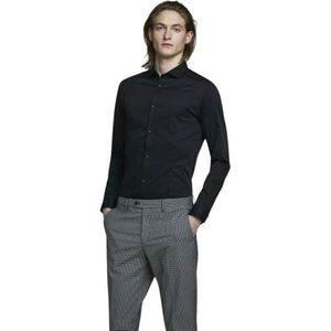 Jack & Jones, Overhemden, Heren, Zwart, M, jjpr Parma Overhemd Zwart/SUPER Slim | Freewear Zwart