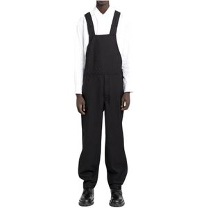 Comme des Garçons, Zwarte Jumpsuit met Schouderbandjes en Achterzakken Zwart, Heren, Maat:M