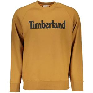 Timberland, Sweatshirts & Hoodies, Heren, Bruin, XL, Katoen, Bruine Katoenen Trui, Lange Mouwen, Regular Fit