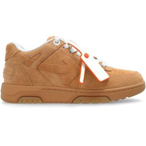 Off White, Schoenen, Dames, Beige, 37 1/2 EU, Leer, Sportschoenen Uit Office