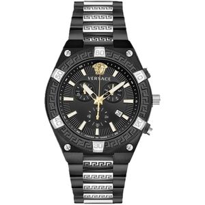 Versace, Sporty Greca Chronograaf Horloge Veelkleurig, Heren, Maat:ONE Size