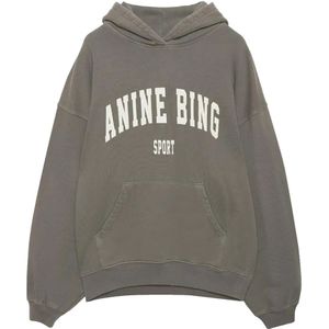 Anine Bing, Oversized Biologisch Katoenen Sweatshirt met Vintage Look Grijs, Dames, Maat:M