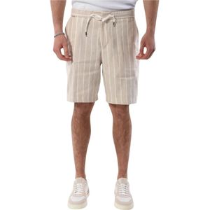 Hugo Boss, Korte broeken, Heren, Beige, M, Katoen, Casual Shorts