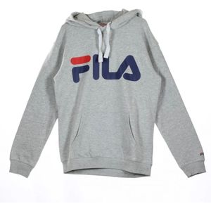 Fila, Sweatshirts & Hoodies, Heren, Grijs, XL, Leer, Klassiek logo hoody
