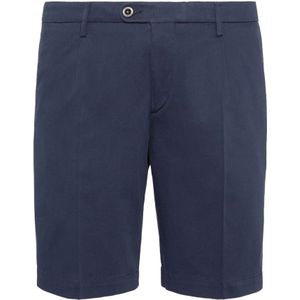 Boggi Milano, Korte broeken, Heren, Blauw, 4Xl, Katoen, Stretch katoenen en Tencel Bermuda shorts