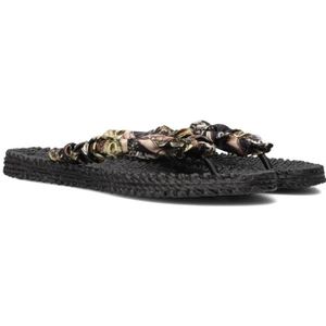 Ilse Jacobsen Hornbæk, Schoenen, Dames, Veelkleurig, 39 EU, Zwarte Zomer Slippers Cheerful 05