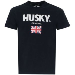 Husky Original, Tops, Heren, Blauw, 3Xl, Katoen, Korte mouwen katoenen T-shirt collectie