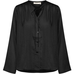 InWear, Blouses & Shirts, Dames, Zwart, 3Xl, Zwarte V-hals Shirt met Knopen