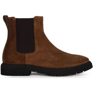 Fabi, Schoenen, Heren, Bruin, 42 1/2 EU, Leer, Suede Chelsea Boot met Ritssluiting