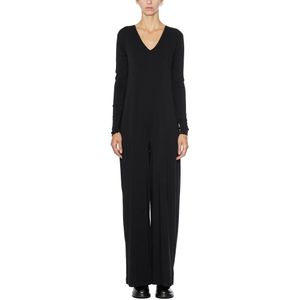 Thom Krom, Jumpsuits & Playsuits, Dames, Zwart, M, Katoen, Katoenen V-Hals Jumpsuit