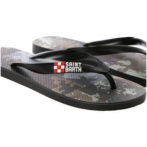 MC2 Saint Barth, Schoenen, Heren, Zwart, 40 EU, Camouflage Patch Flip Flops