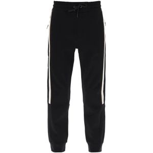 Hugo Boss, Joggers met tweekleurige zijbanden Zwart, Heren, Maat:M