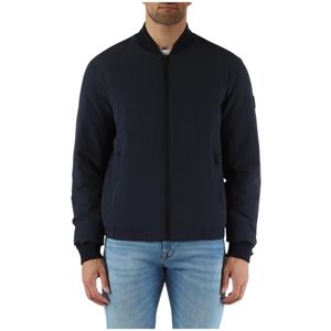 Boss, Jassen, Heren, Blauw, L, Polyester, Gewatteerde Regular Fit Bi-Stretch Bomberjack