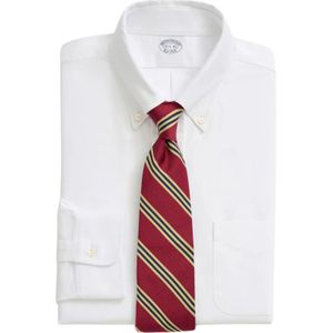 Brooks Brothers, Overhemden, Heren, Wit, 3Xl, Katoen, Witte Regular Fit Oxford Overhemd met Button-Down Kraag