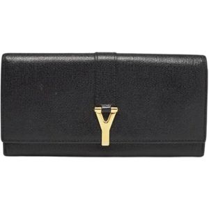 Yves Saint Laurent Vintage, Tweedehands leren portemonnees Zwart, Dames, Maat:ONE Size