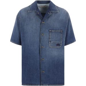 Alexander McQueen, Overhemden, Heren, Blauw, XL, Katoen, Blouses Shirts