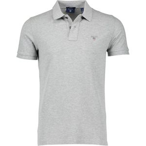 Gant, Grijze Polo Shirt met Korte Mouwen Grijs, Heren, Maat:4XL